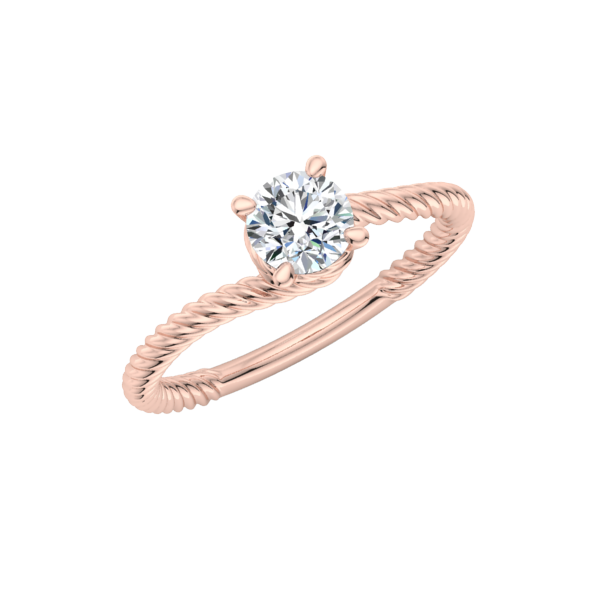 Spiraled Rope Solitaire Engagement Ring